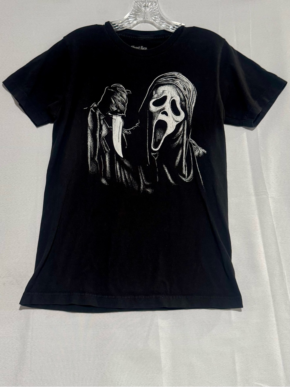 Ghost Face Lives Scream Movie Black Graphic Tee Shirt Size Small S